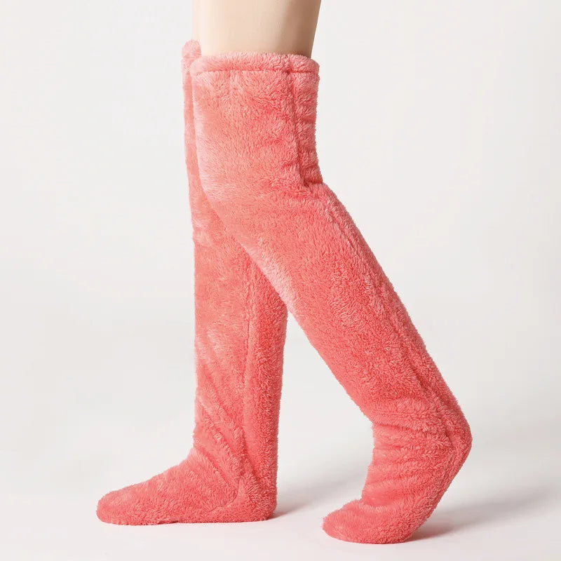 Over-the-knee, fuzzy socks