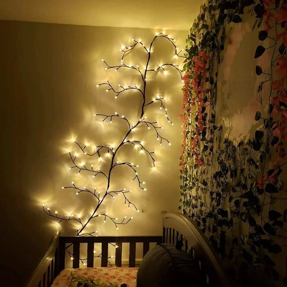 Decorative LED branches on the wall – warm light for a cozy atmosphere