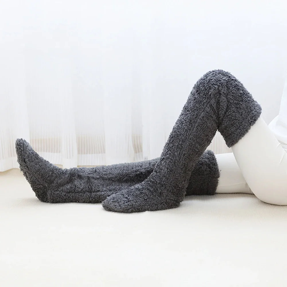 Over-the-knee, fuzzy socks