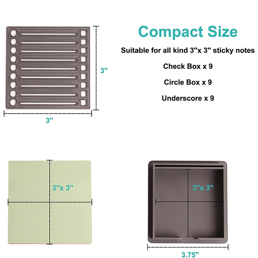 Stylish sticky note holder with template – order on the desk, order in the head