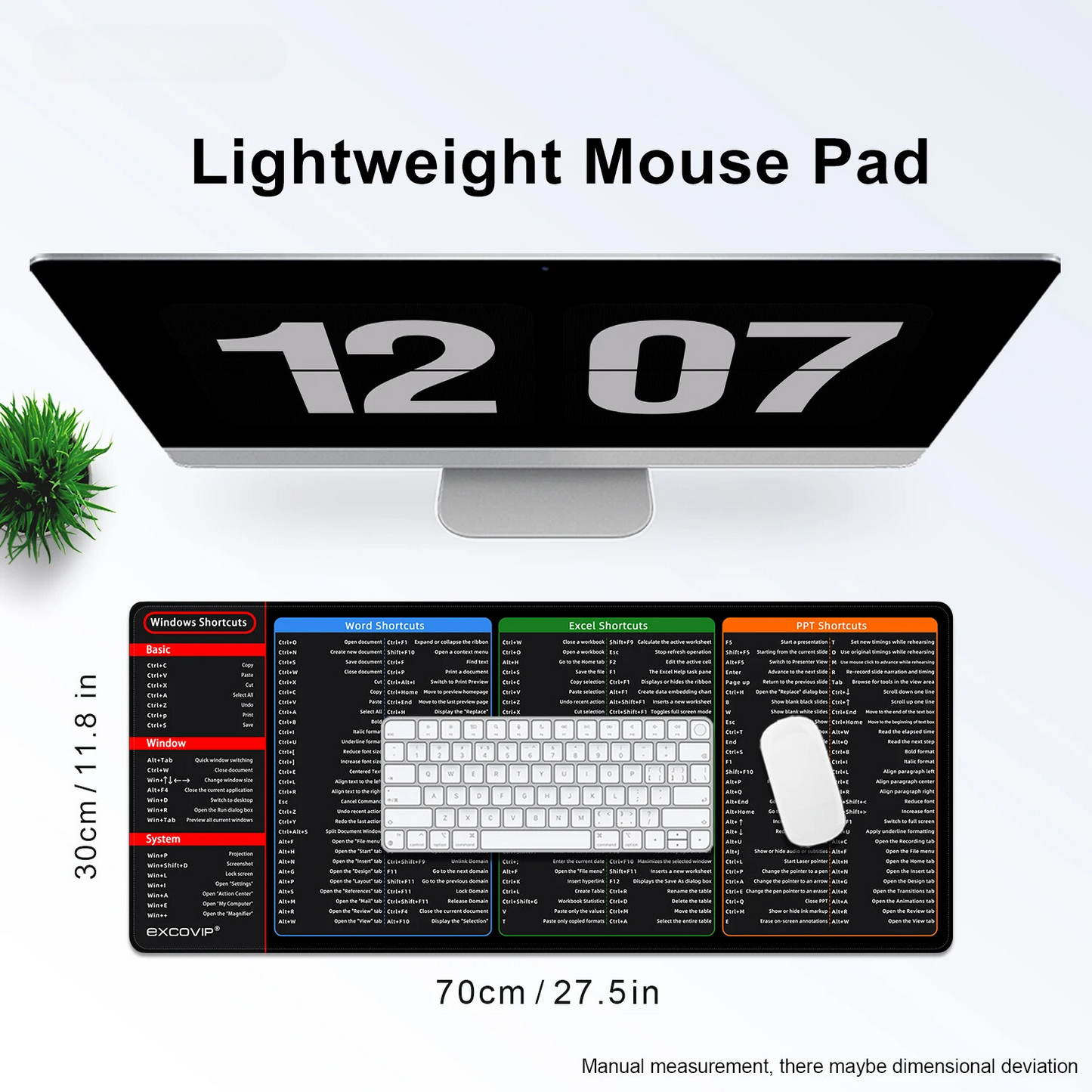 Mouse pad with keyboard shortcuts