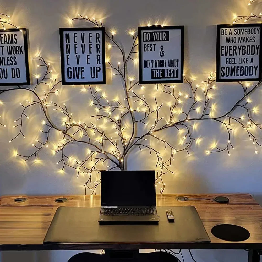 Decorative LED branches on the wall – warm light for a cozy atmosphere