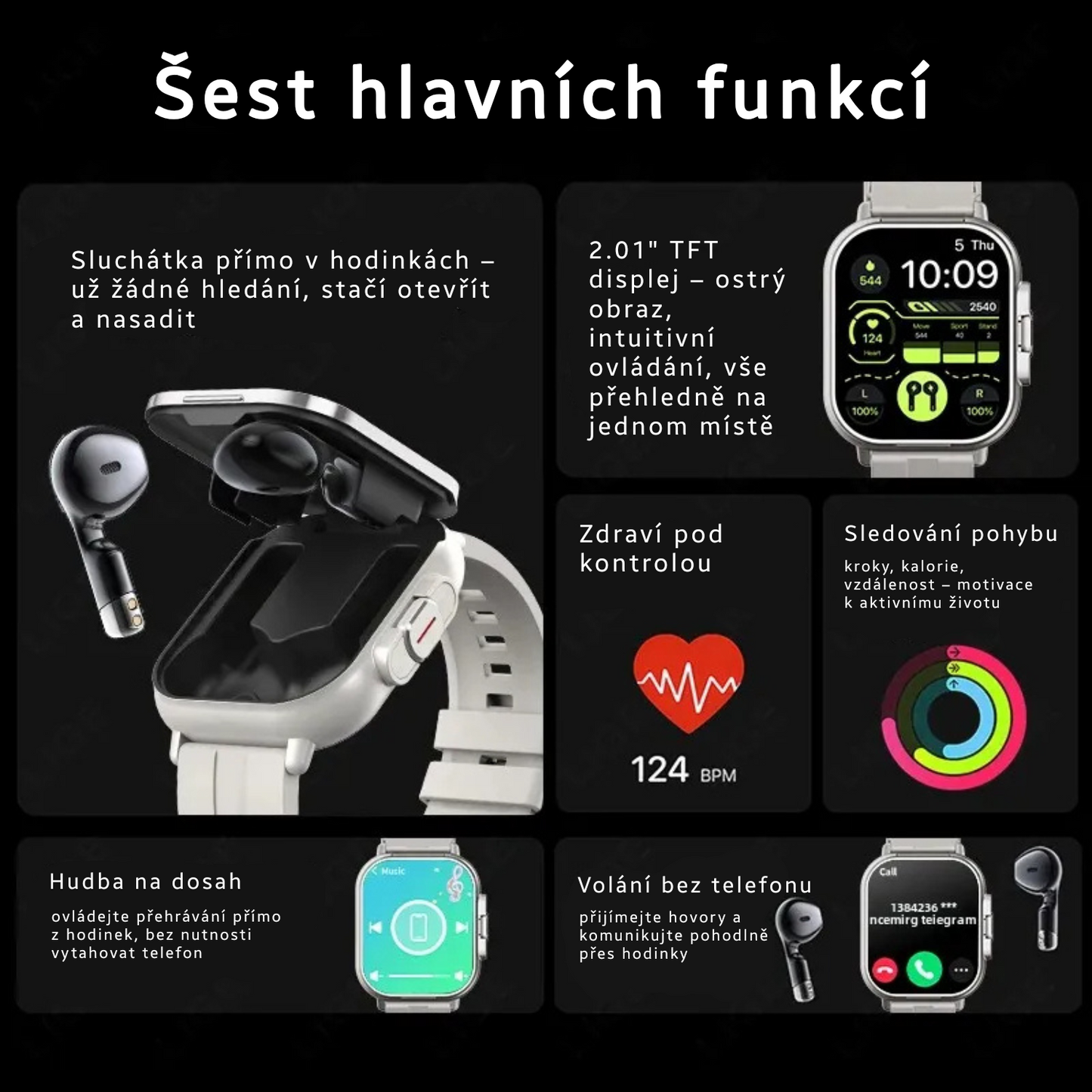 Smart watch with wireless headphones