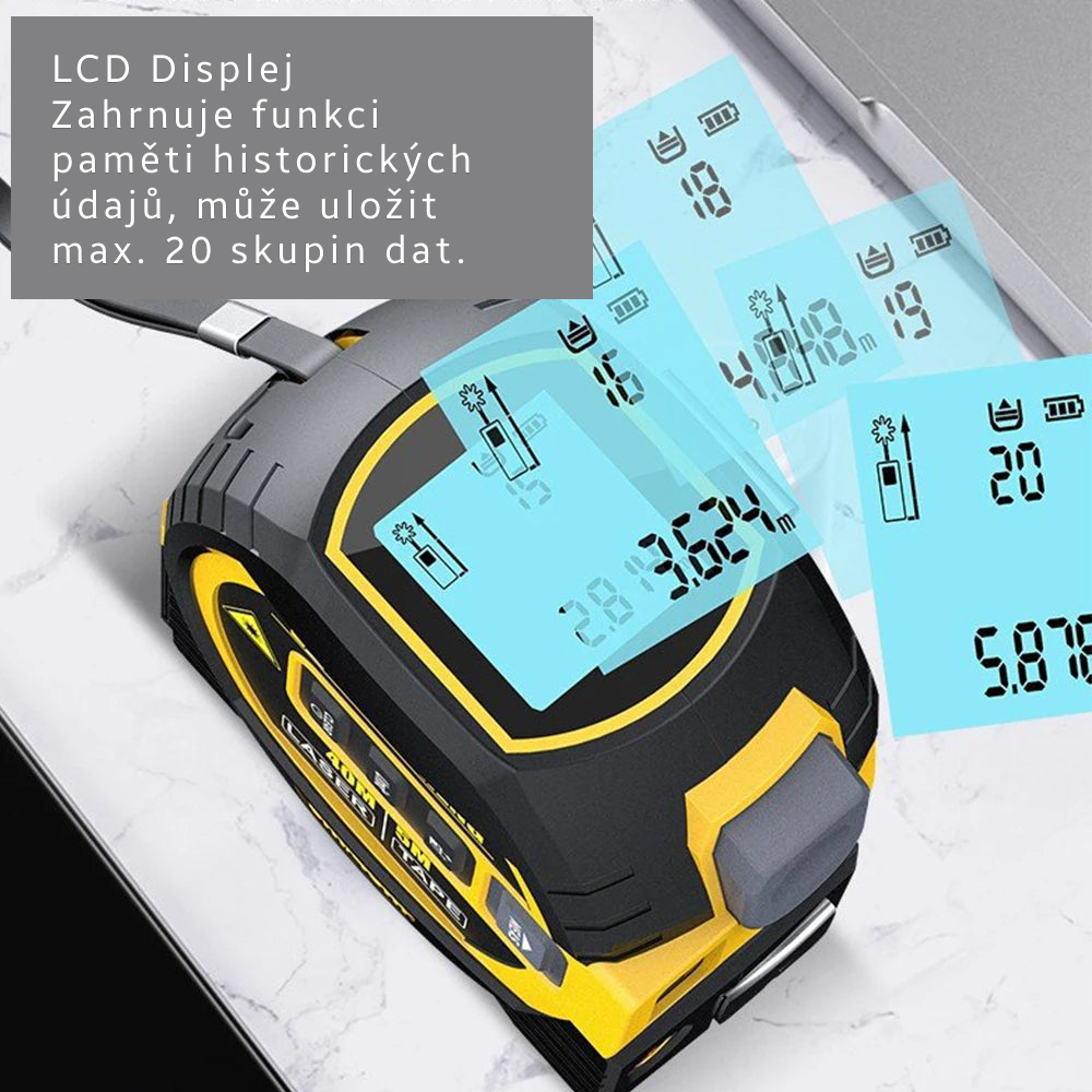 3-in-1 laser measuring meter with display