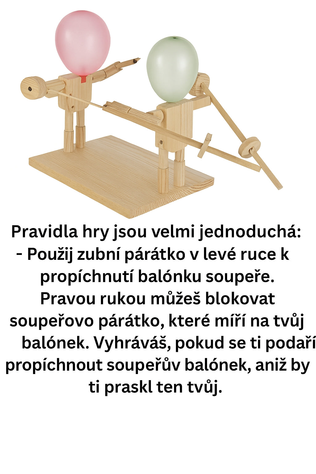 Balloon Duel – a handmade fencing game made of wood