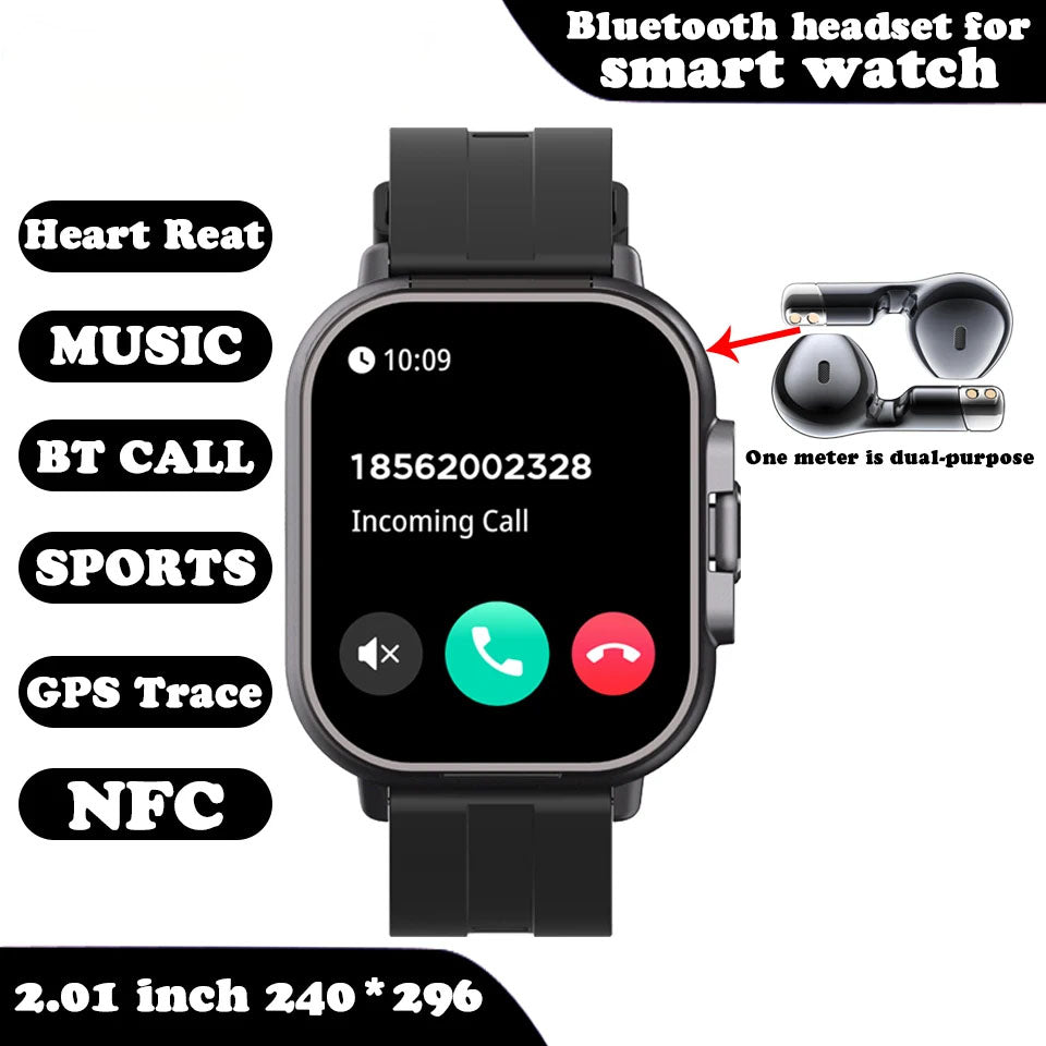 Smart watch with wireless headphones
