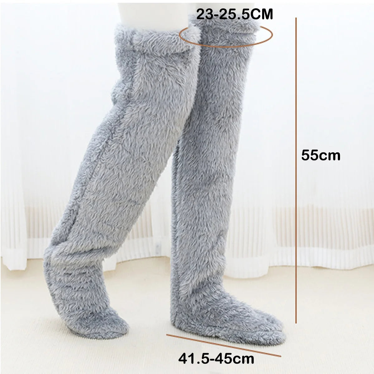Over-the-knee, fuzzy socks