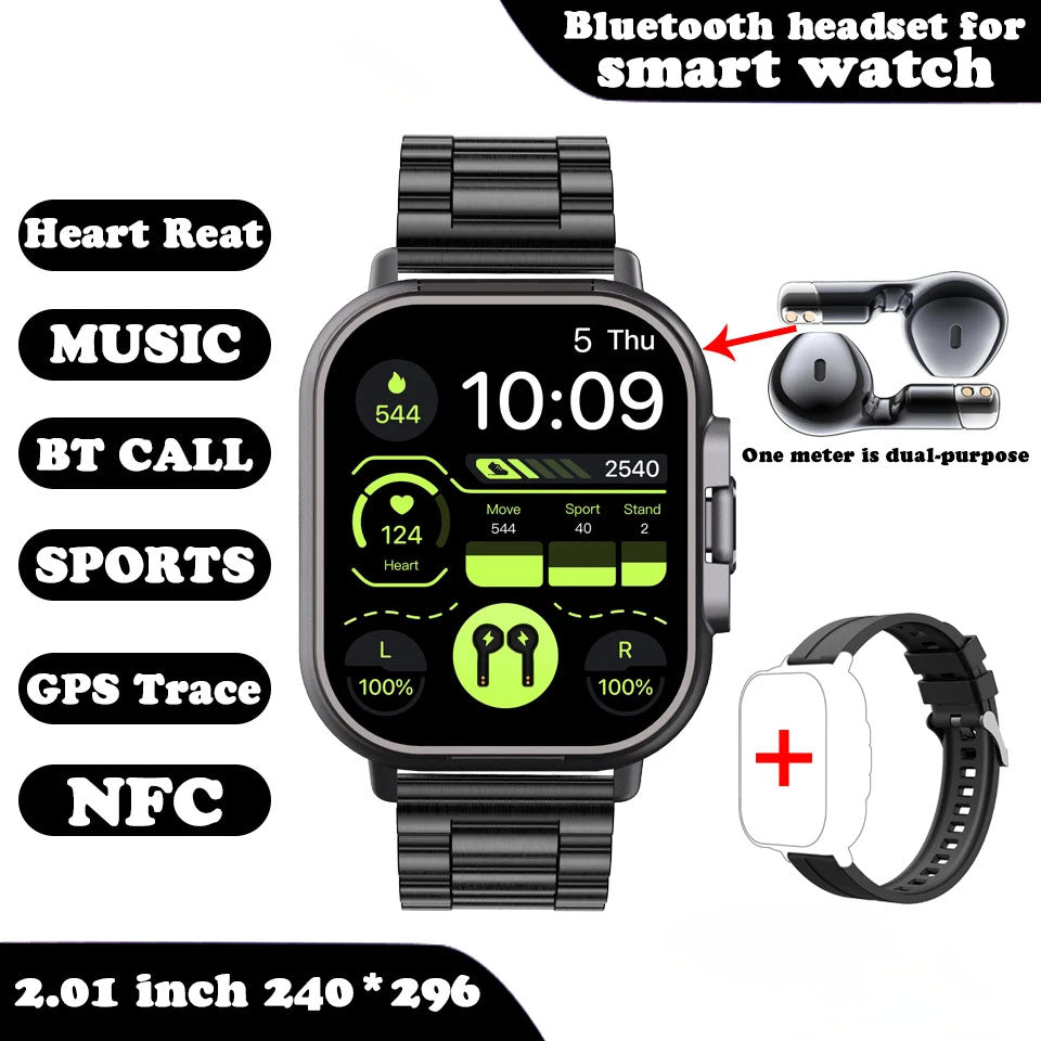 Smart watch with wireless headphones
