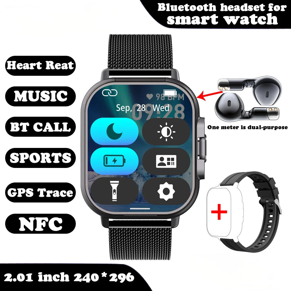 Smart watch with wireless headphones
