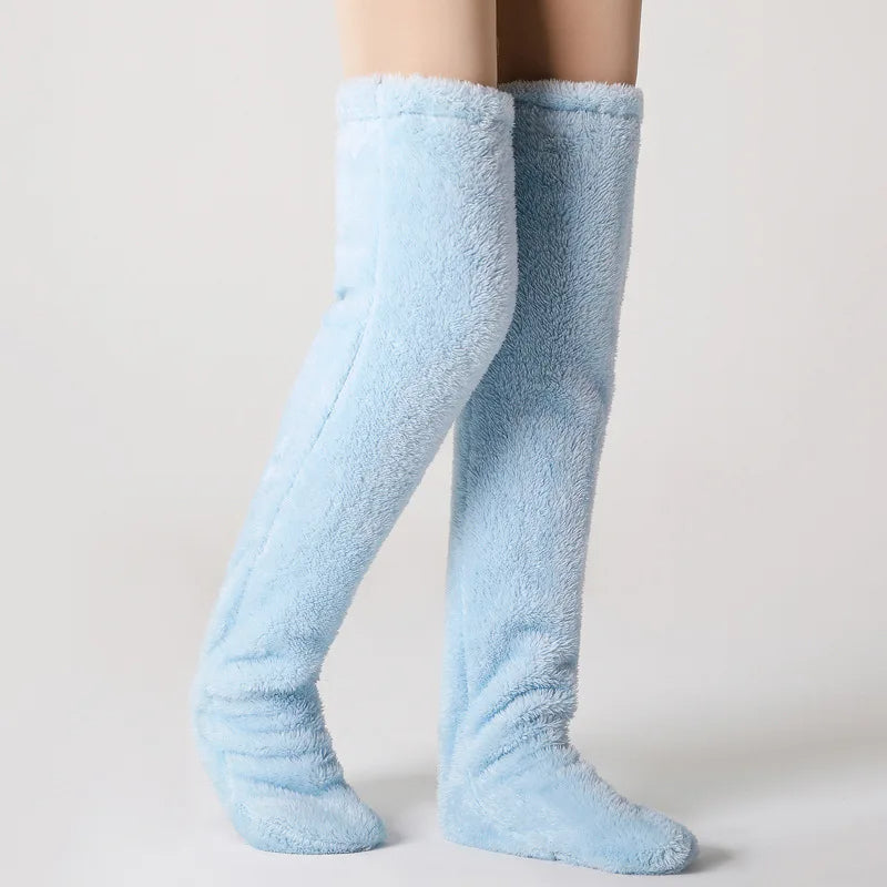 Over-the-knee, fuzzy socks