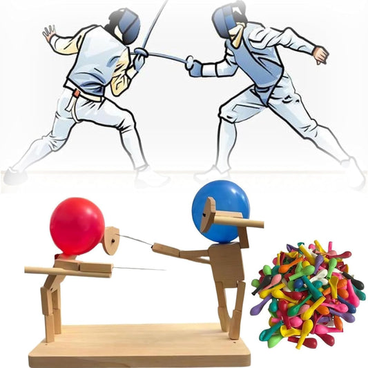 Balloon Duel – a handmade fencing game made of wood