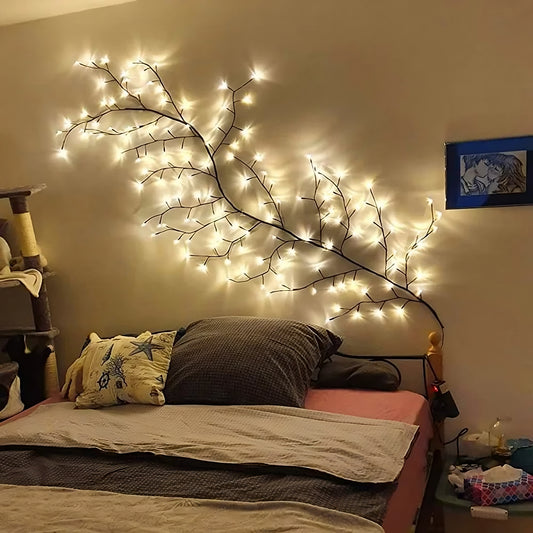Decorative LED branches on the wall – warm light for a cozy atmosphere