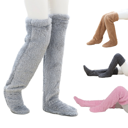 Over-the-knee, fuzzy socks