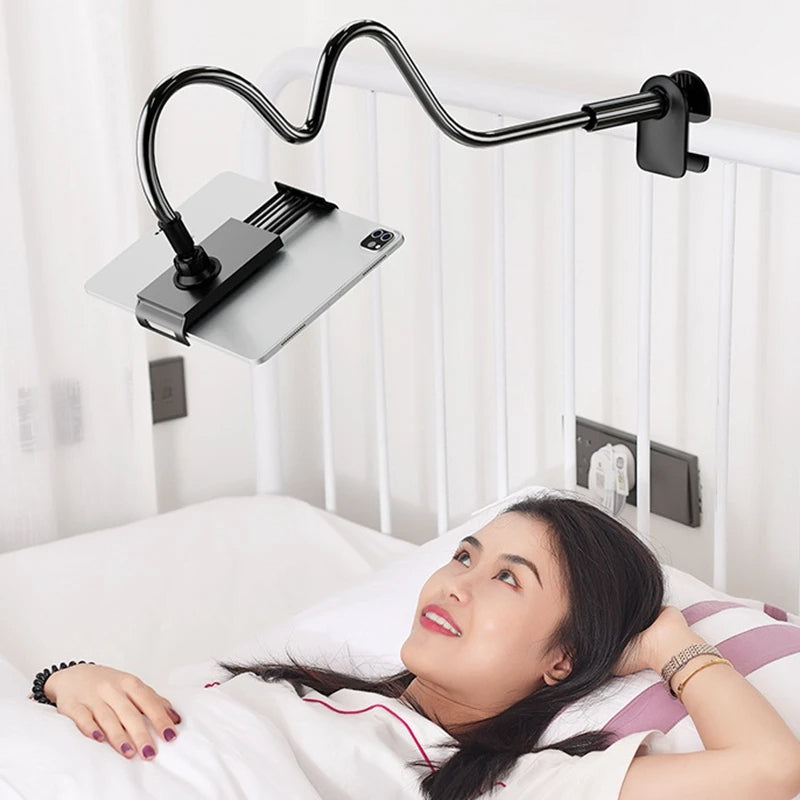Flexible tablet holder with clip