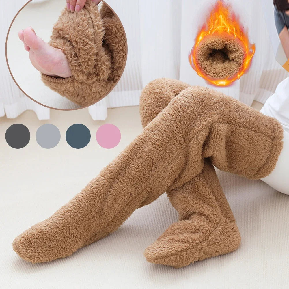 Over-the-knee, fuzzy socks