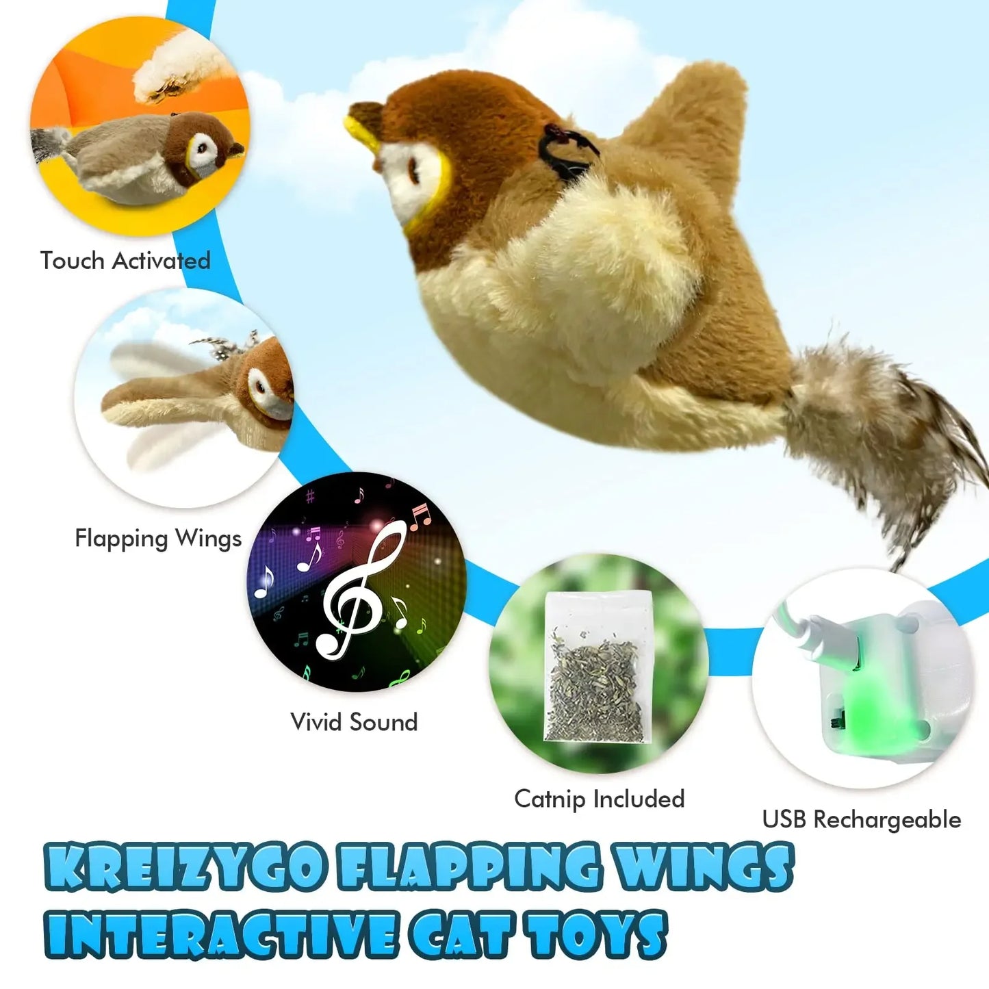 Interactive bird toy for cats
