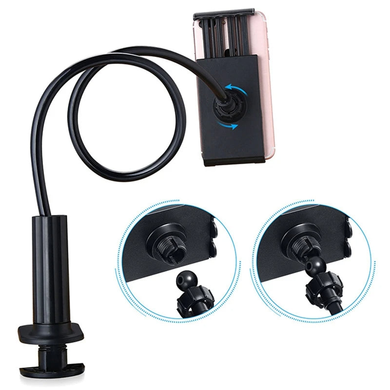 Flexible tablet holder with clip