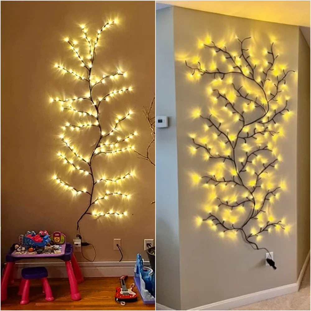Decorative LED branches on the wall – warm light for a cozy atmosphere