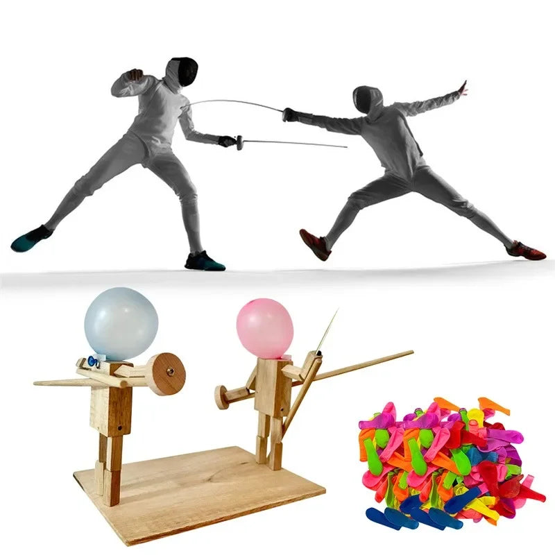 Balloon Duel – a handmade fencing game made of wood