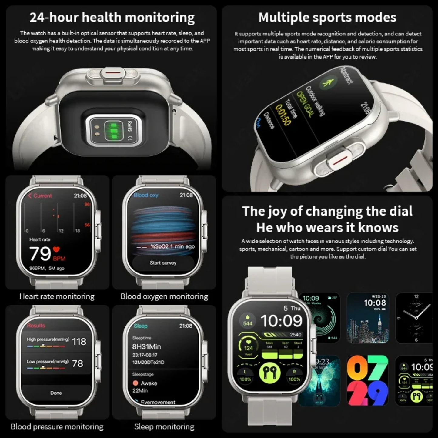 Smart watch with wireless headphones
