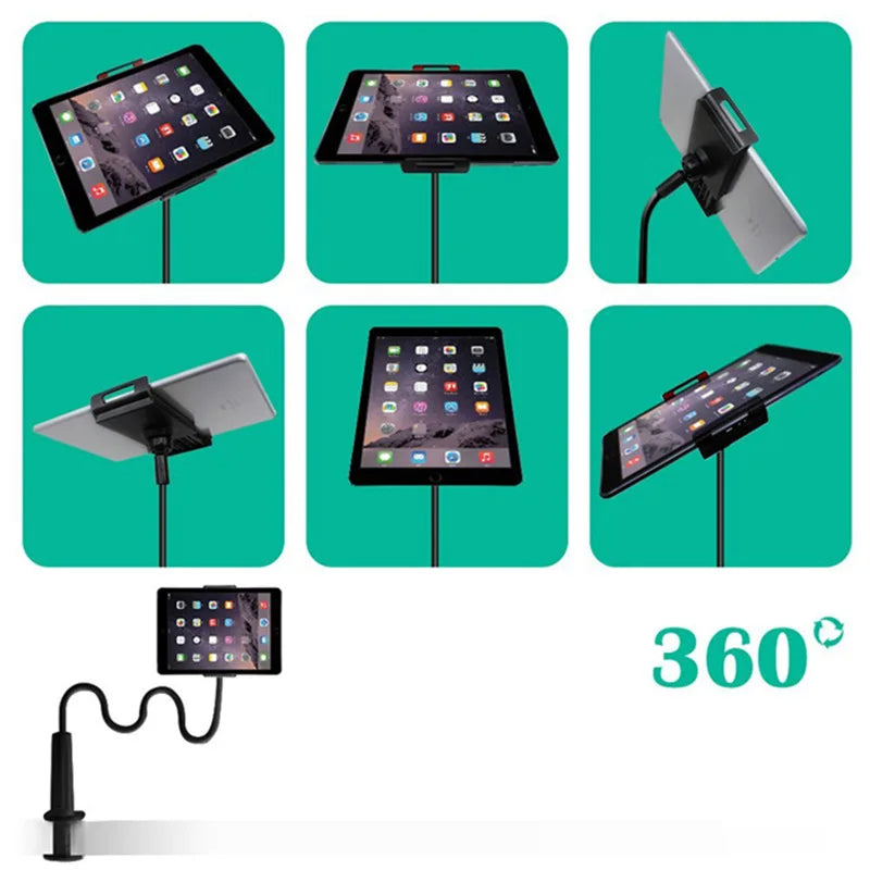 Flexible tablet holder with clip