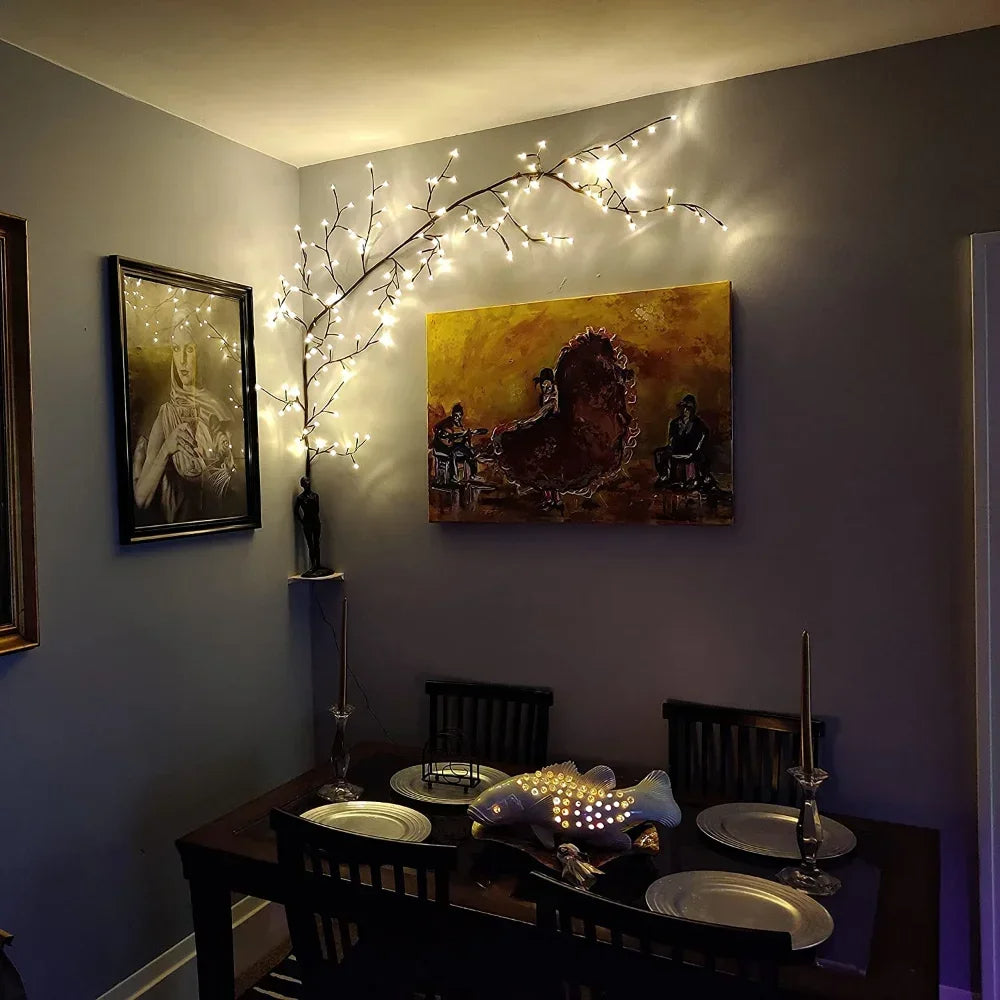 Decorative LED branches on the wall – warm light for a cozy atmosphere