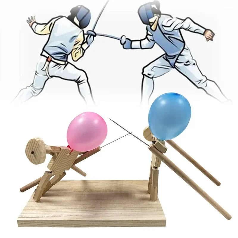 Balloon Duel – a handmade fencing game made of wood