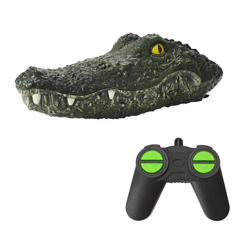 Remote-controlled boat in the shape of a crocodile head