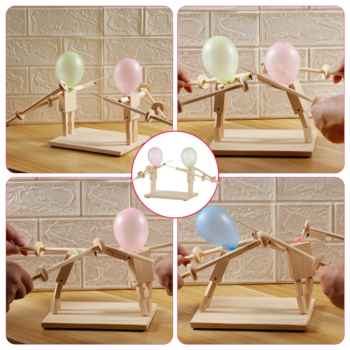 Balloon Duel – a handmade fencing game made of wood