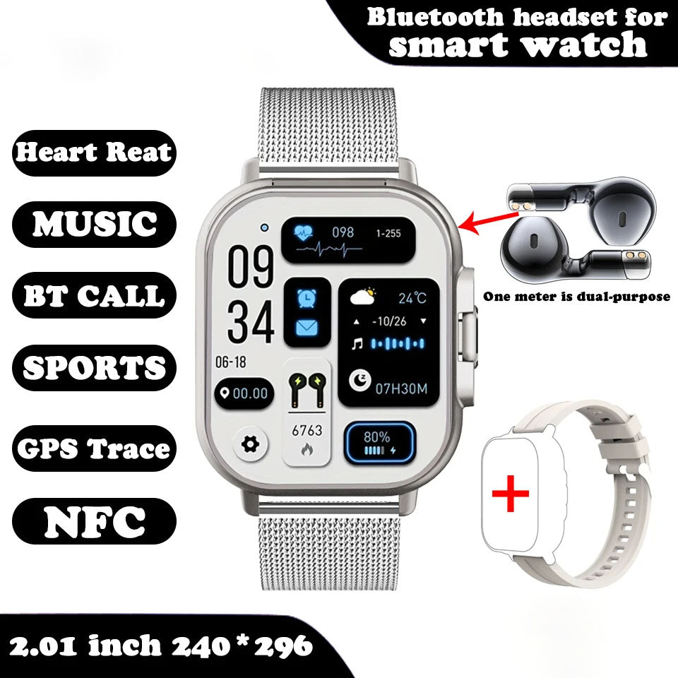 Smart watch with wireless headphones