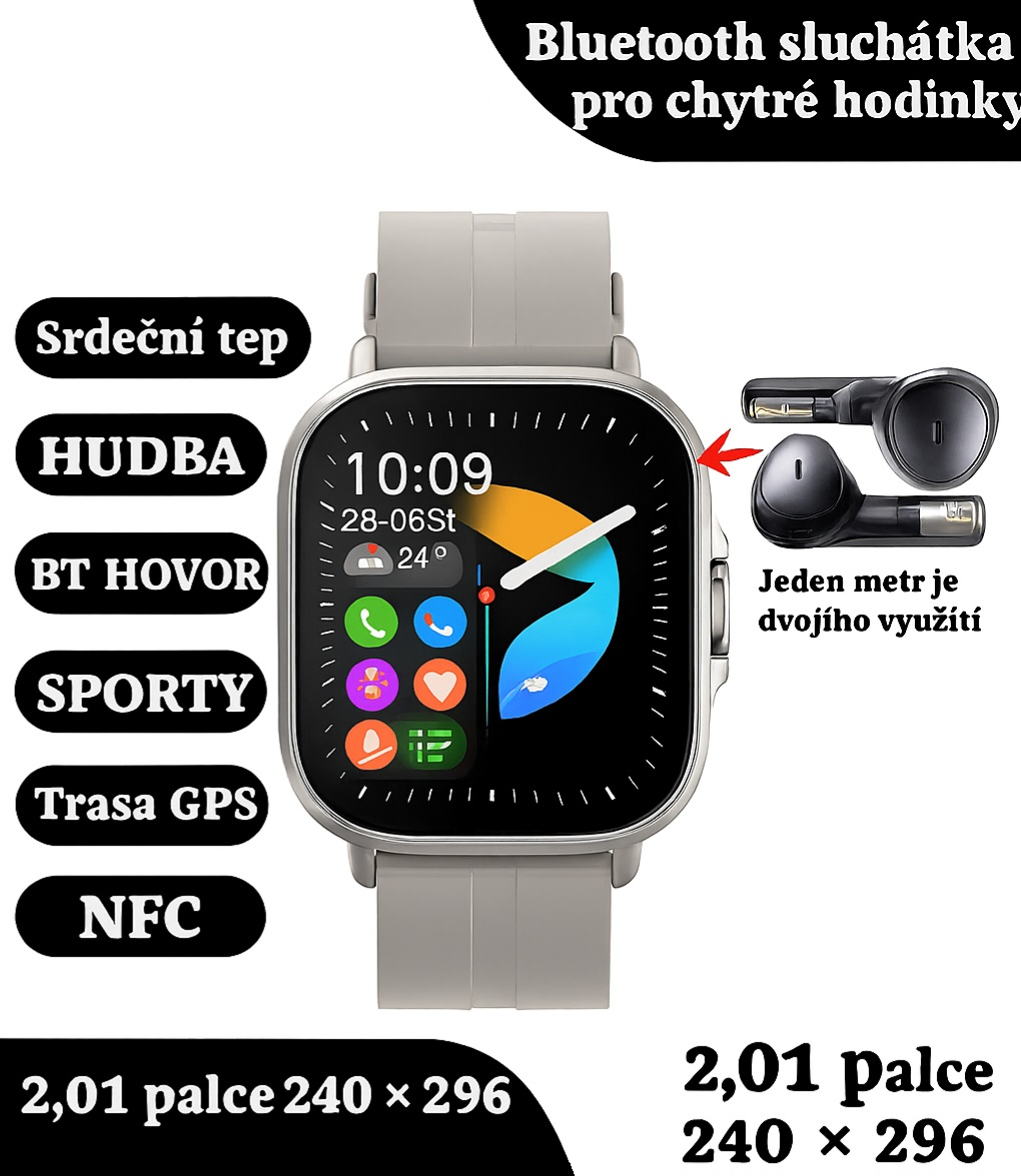 Smart watch with wireless headphones