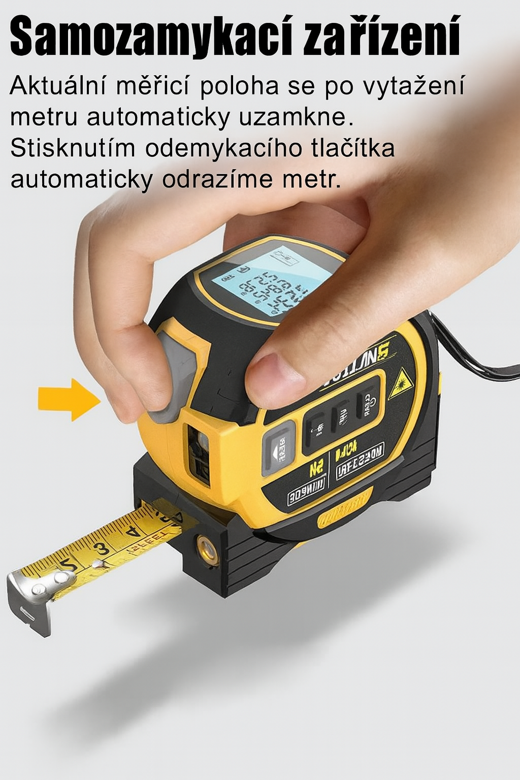 3-in-1 laser measuring meter with display